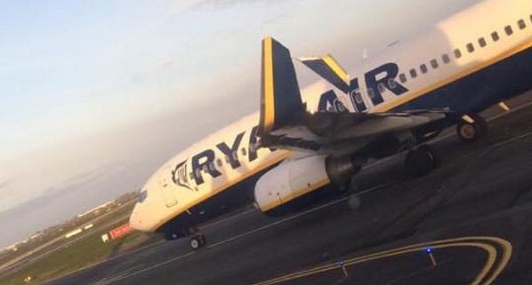 Incident aviatic in Irlanda: Doua avioane Ryanair s-au acrosat pe aeroportul din Dublin